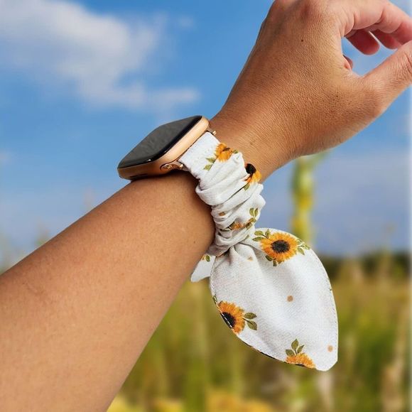 Sunflower Bunny Ears Scrunchies Watch Band for Apple Watch - Picture 5 of 5